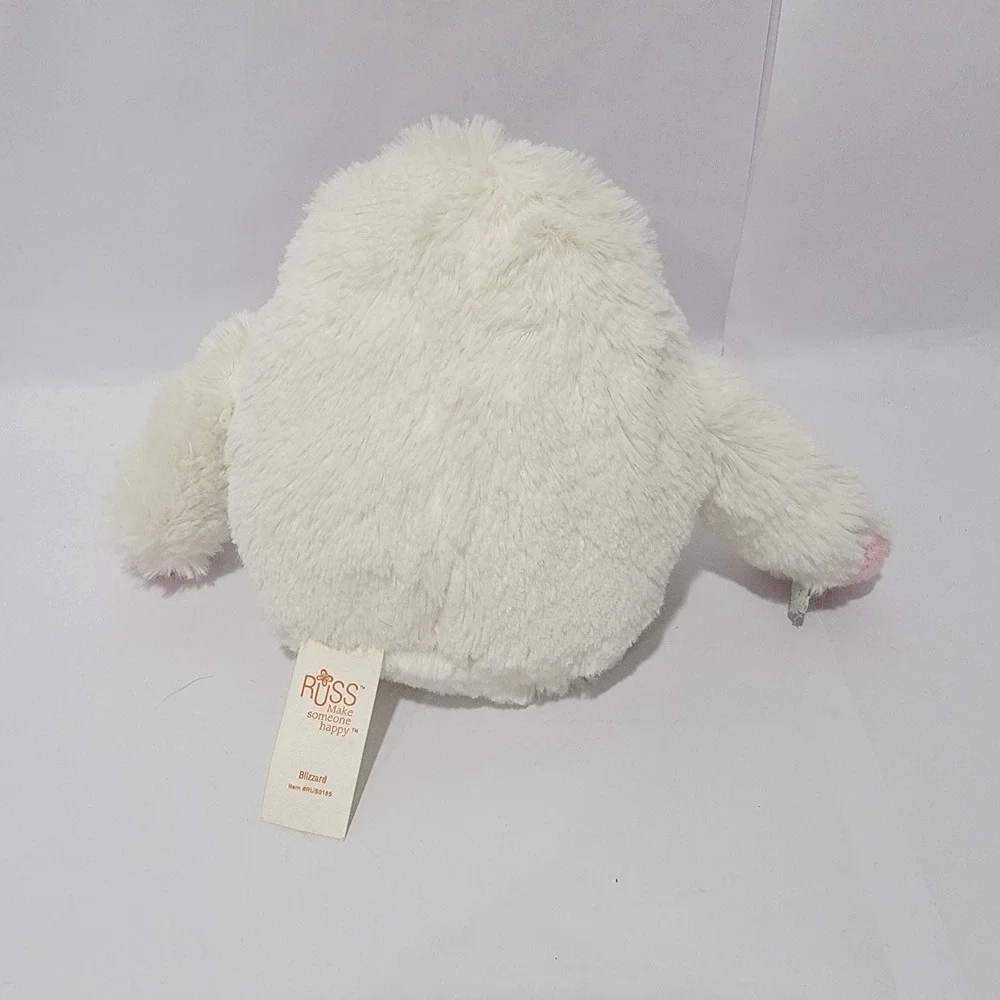 Russ Blizzard Yeti Plush White Pink Abominable Snowman Stuffed Animal 7in